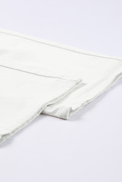 High Waist Straight Leg Cargo Pants with Pockets